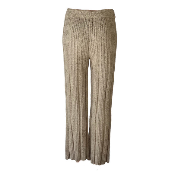 Solid Ribbed Blanket Pants in Taupe - Picture 2 of 4